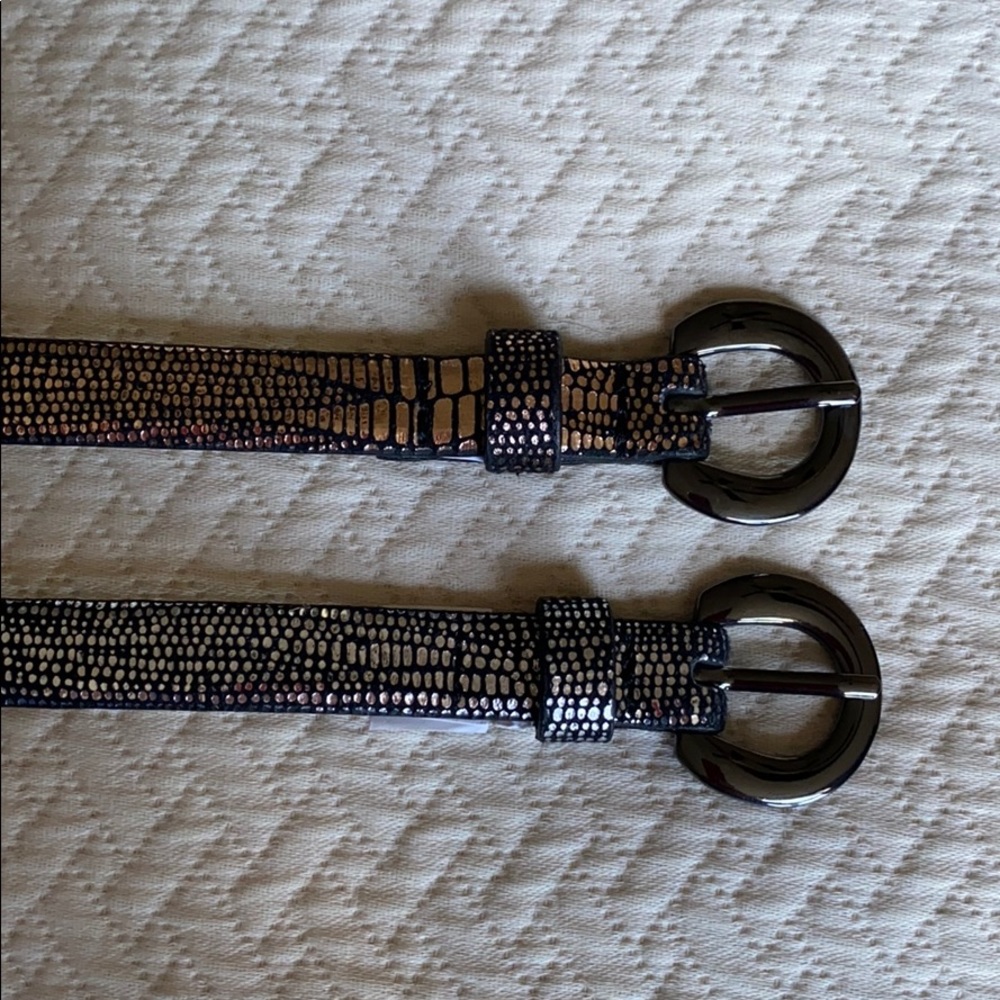 Set of 2 metallic belts